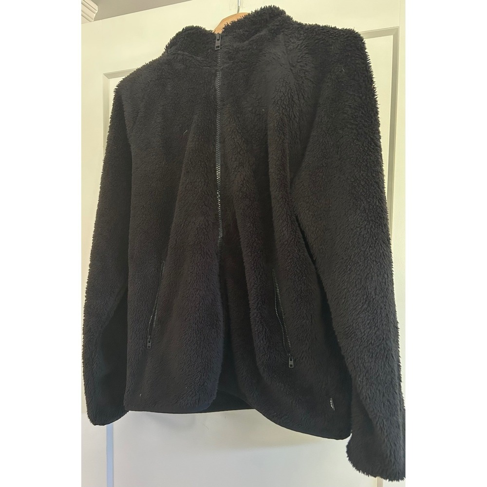 Black Plush Full-Zip Women’s Jacket